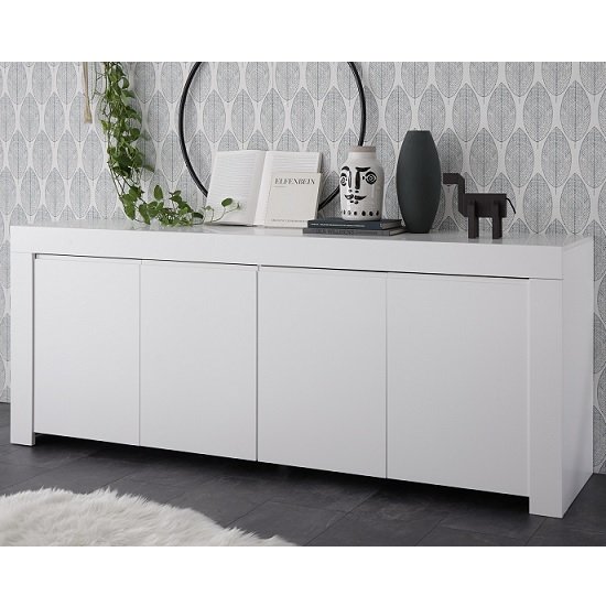 Carney Contemporary Sideboard Large In Matt White With 4 Doors .