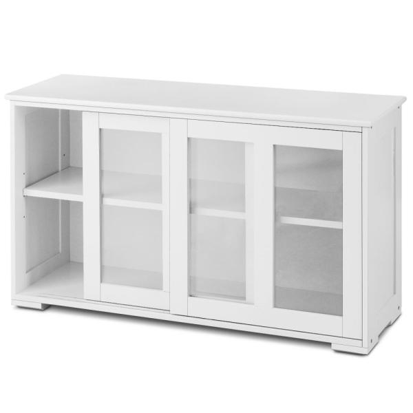 Costway 1-Piece White Storage Cabinet Sideboard Buffet Cupboard .