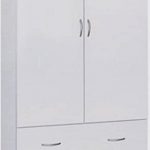 Amazon.com: Hodedah Two Door Wardrobe, with Two Drawers, and .