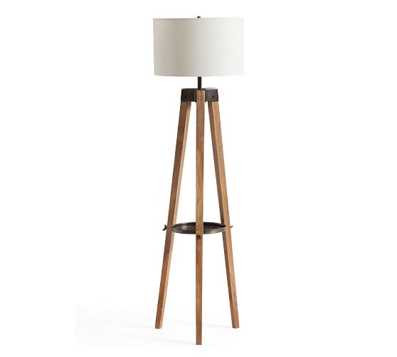 Miles Tripod Wood Floor Lamp | Pottery Ba