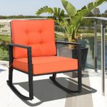 Costway HW62355 Patio Rattan Rocker Chair Outdoor Glider .