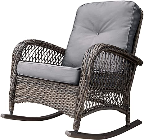 Amazon.com : Corvus Salerno Outdoor Wicker Rocking Chair with .