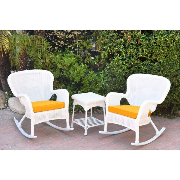 Shop Windsor White Wicker Rocker Chair And End Table Set with .