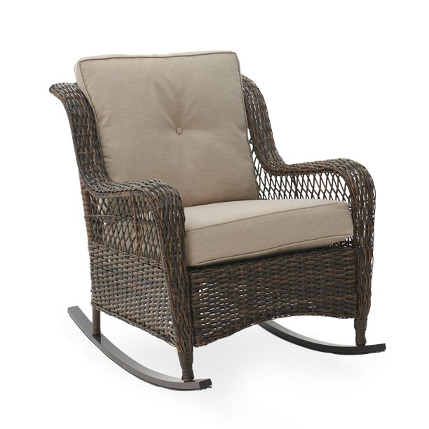 Belham Living Montauk Resin Wicker Outdoor Rocking Chair with .