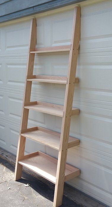 Leaning ladder shelves | Ladder shelf decor, Ladder shelf, Ladder .