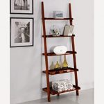 Amazon.com: AtHomeMart Leaning Ladder Bookshelf in Cherry Finish .
