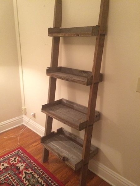 Leanding Ladder Shelves | Wood ladder shelf, Shelves, Ladder she