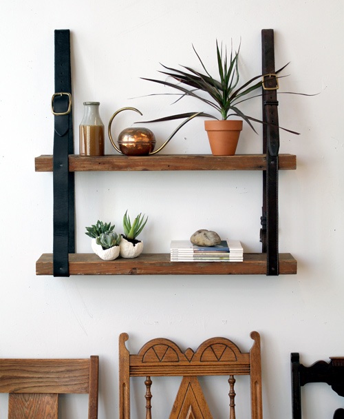 diy project: recycled leather & wood shelf – Design*Spon