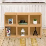 Storage Cubes in Natural Wood Grain and Cubby Bookcase - Way Basi