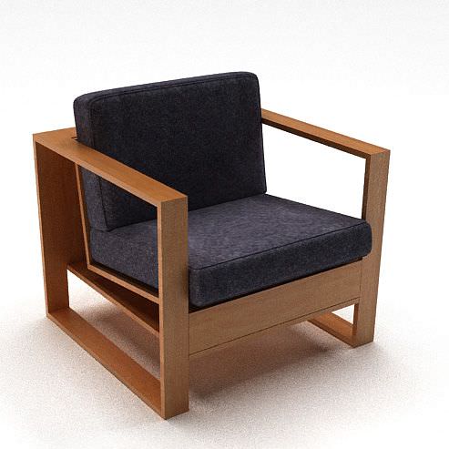Wooden Cushion Modern Chair Armrest 3D model | CGTrad