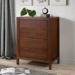 Welwick Designs 40" Classic Solid Wood 4-Drawer Chest - Walnut .