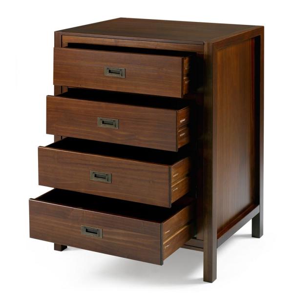 Welwick Designs 40" Classic Solid Wood 4-Drawer Chest - Walnut .