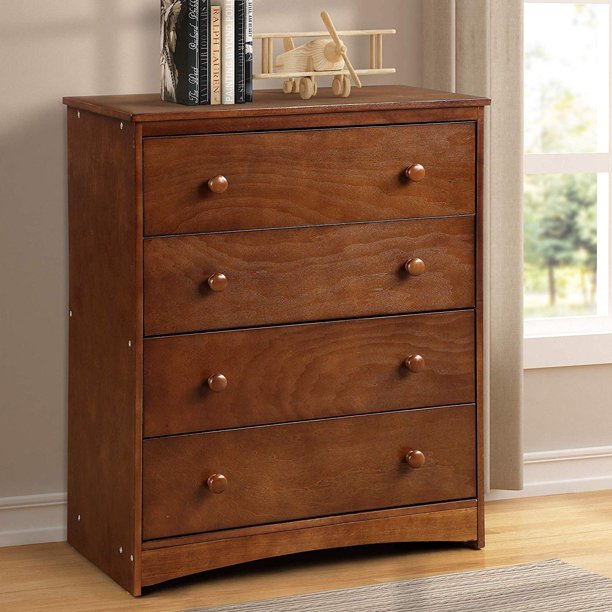 Harper & Bright Designs Bedroom Dresser with 4 Drawers Wood Chest .