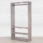Wooden Clothing Rack with Shelves, Free Standing Clothing Storage .