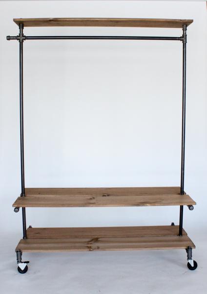 Double shelf clothing rack with top shelf – Monroe Trad