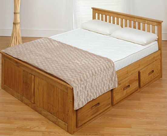 Double Bed With Storage | Double bed with storage, Wooden double .