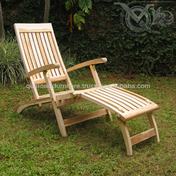 Teak Deck Chairs Wooden Folding Design For Outdoor Pools Or Beach .