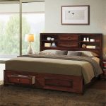 Shop Asger Antique Oak Wood Queen-size Storage Platform Bed - On .