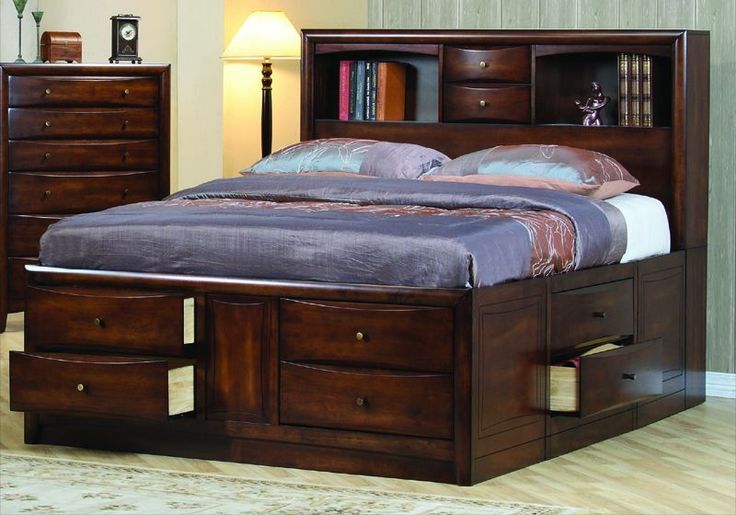King size bed frame with drawers – great for space saving in 2020 .