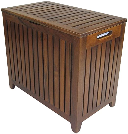Amazon.com: Wooden Hamper with Flip Lid, Storage Bin Basket for .