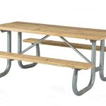 8 Ft. Wooden Picnic Table with Heavy Duty Welded Galvanized .