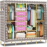 Amazon.com: HHAiNi 65" Super Large Wooden Portable Closet Wardrobe .