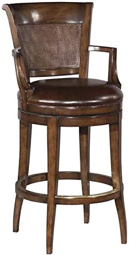 Amazon.com: Counter Stool Woodbridge Swivel Brown Leather Cane .