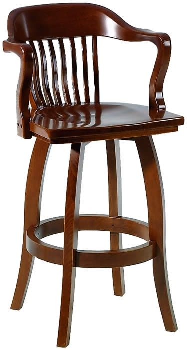Wooden Swivel Bar Stools With Backs And Arms