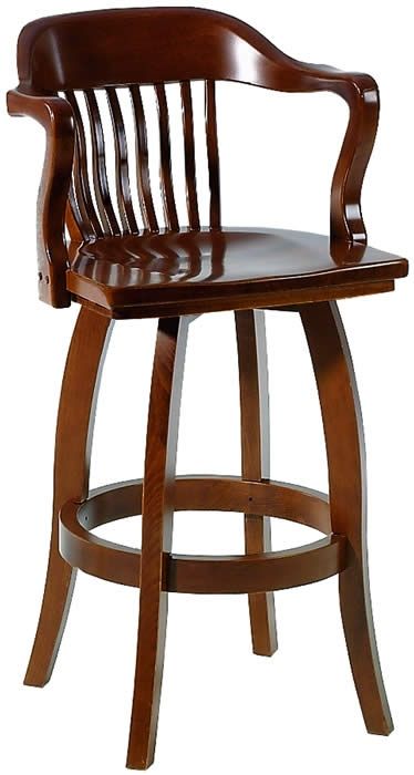 Wood Swivel Bar Stools with Arms - The "Federal" | Wooden bar .