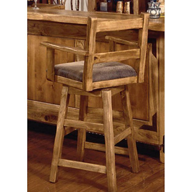 International Furniture 24-Inch Lodge Swivel Counter Stool with .