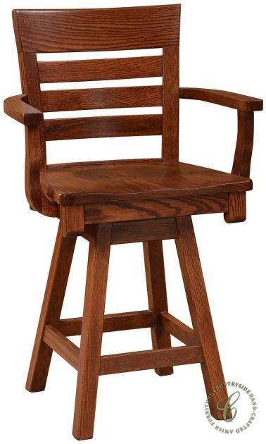 Streeter Amish Swivel Bar Chair - Countryside Amish Furniture .