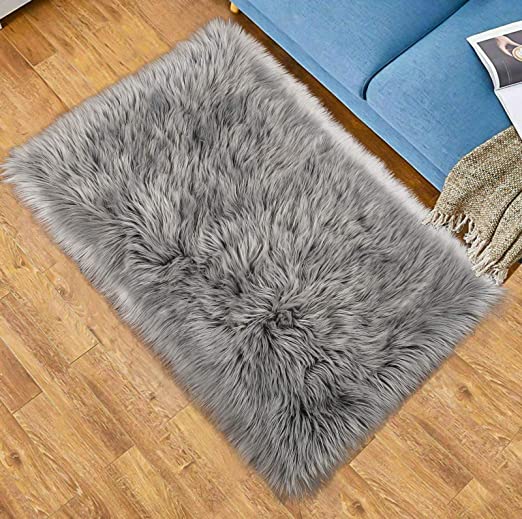 Amazon.com: Softlife Faux Fur Sheepskin Area Rug Shaggy Wool .
