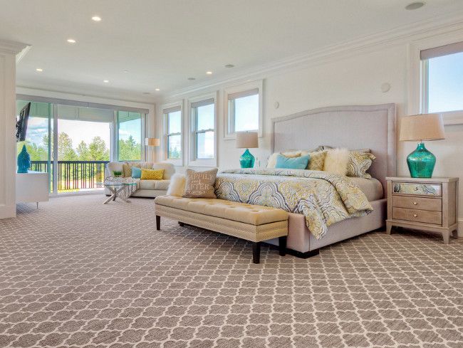 Stunning wool carpet for bedroom enhancing beauty .