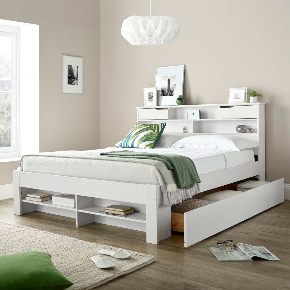 Maximize Your Bedroom Space with Wooden Double Beds Featuring Storage Drawers