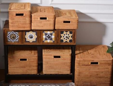 Organize Your Shelves with Stylish Wicker Storage Baskets