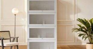 White Bookshelf With Glass Doors