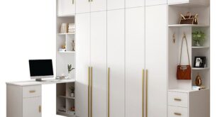 White Wooden Wardrobe With Drawers