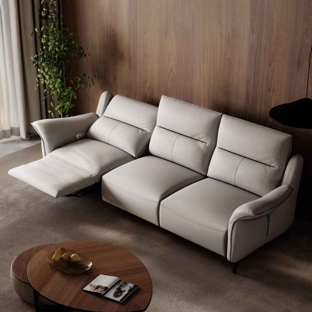 3 Seater Recliner Leather Sofa