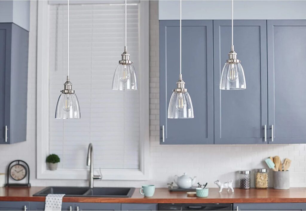 Clear Glass Pendant Lights For Kitchen Island