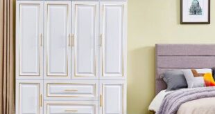 White Wooden Wardrobe With Drawers