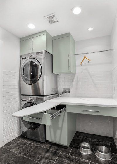 Organize Your Laundry Room with Hanging Rod Cabinets