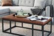 Rectangle Leather Ottoman Coffee Table