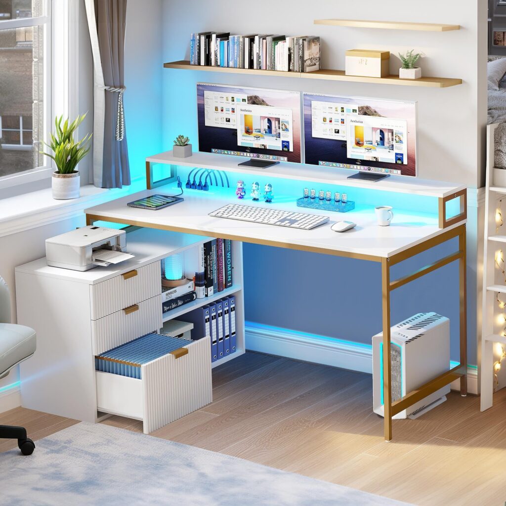 Small Corner Computer Desk With Drawers