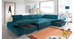 Teal Leather Sectional Sofa