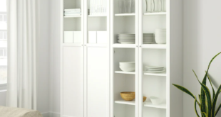 White Bookshelf With Glass Doors