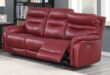 Contemporary Red Leather Sofa Set