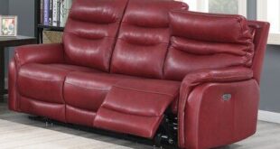 Contemporary Red Leather Sofa Set