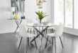 Modern Round Glass Dining Table Set