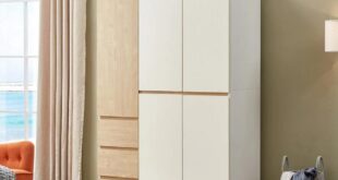 White Wooden Wardrobe With Drawers