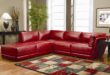 Contemporary Red Leather Sofa Set